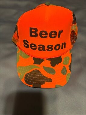 Beer Season Orange Camo Trucker Hat